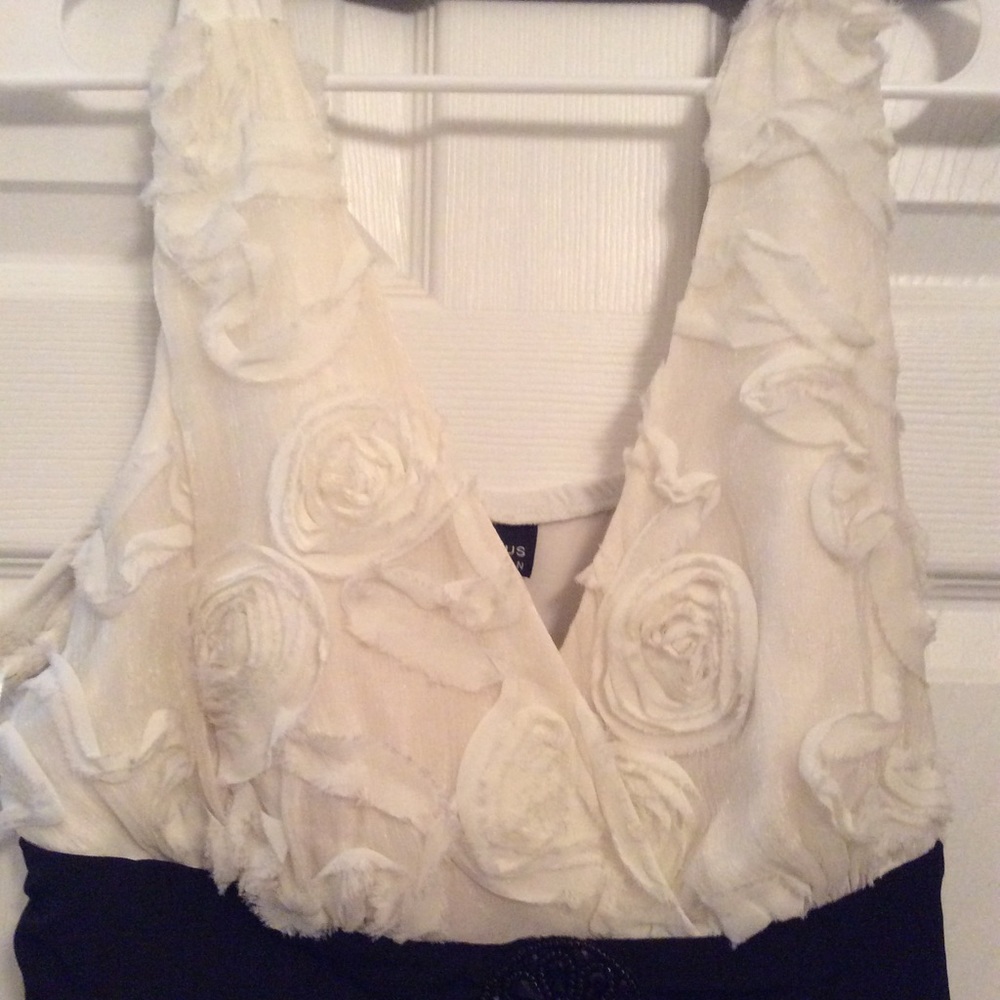 Enfocus Woman Cream & Black Mini Dress, Sz 14W